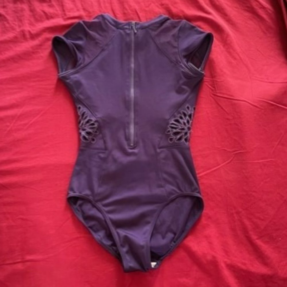 Dark Purple Cut-out Leotard
